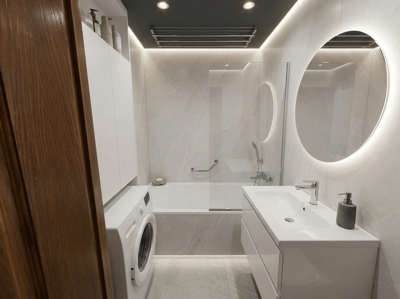 Дизайн ванной в стиле Минимализм — фото интерьера от нейросети RoomGPT