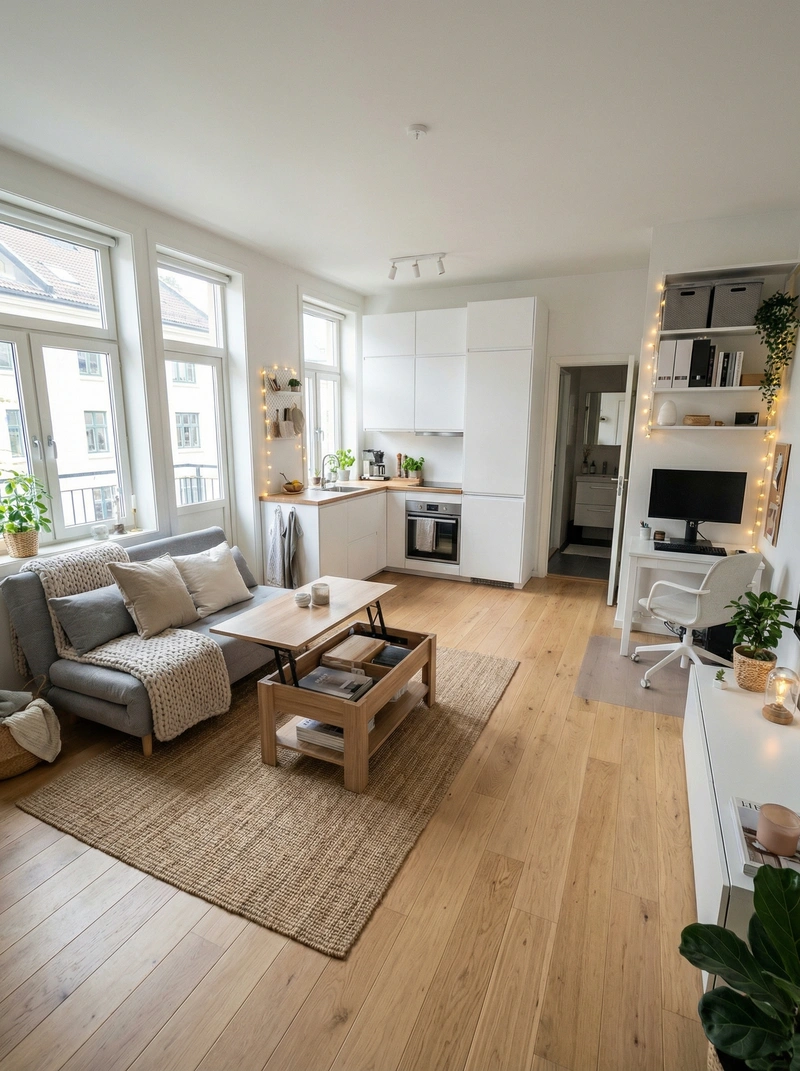 Дизайн интерьера в стиле Хюгге — Гостиная от нейросети RoomGPT