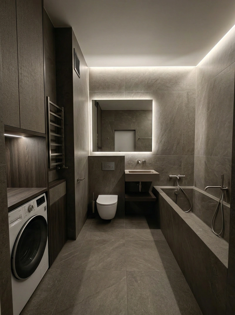 Дизайн ванной в стиле Минимализм — фото интерьера от нейросети RoomGPT