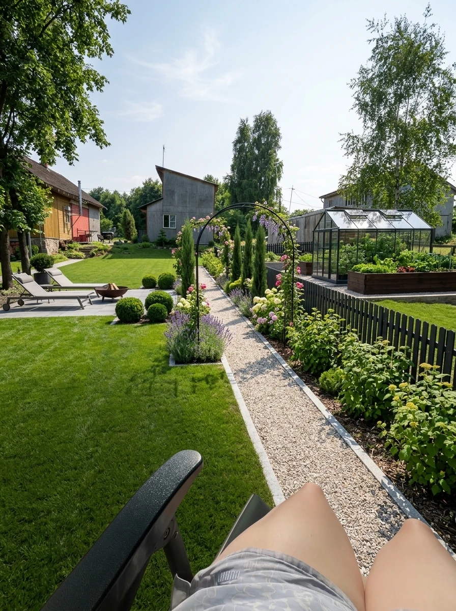 Дизайн участка в стиле Классика — фото участка от нейросети RoomGPT