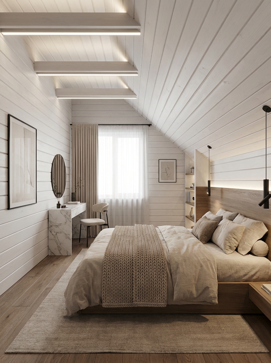 Дизайн спальни в стиле Минимализм — фото интерьера от нейросети RoomGPT