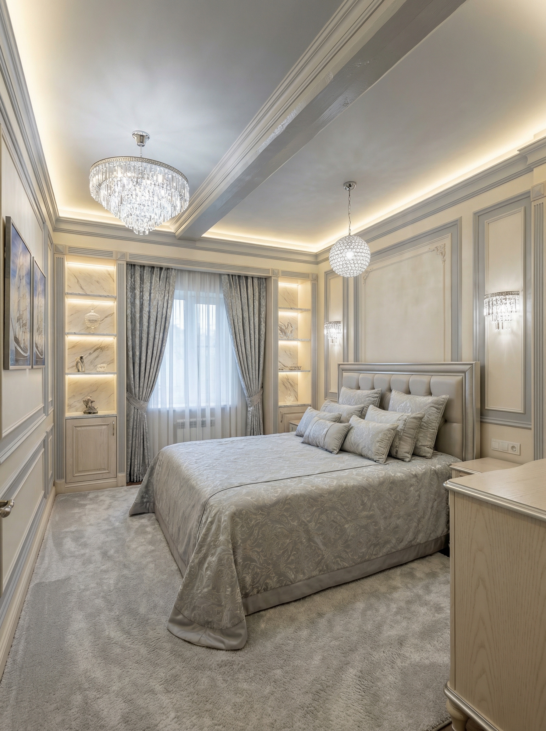 Дизайн спальни в стиле Классика — фото интерьера от нейросети RoomGPT