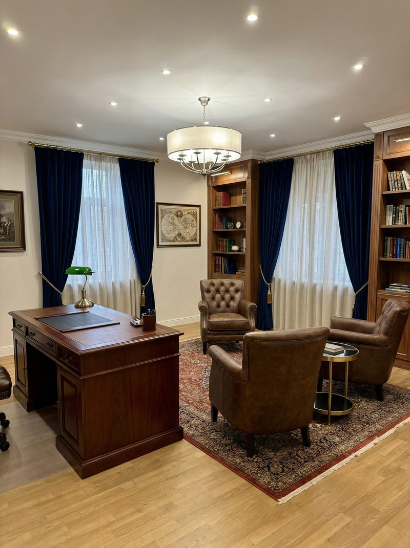 Дизайн интерьера в стиле Классика — Кабинет от нейросети RoomGPT