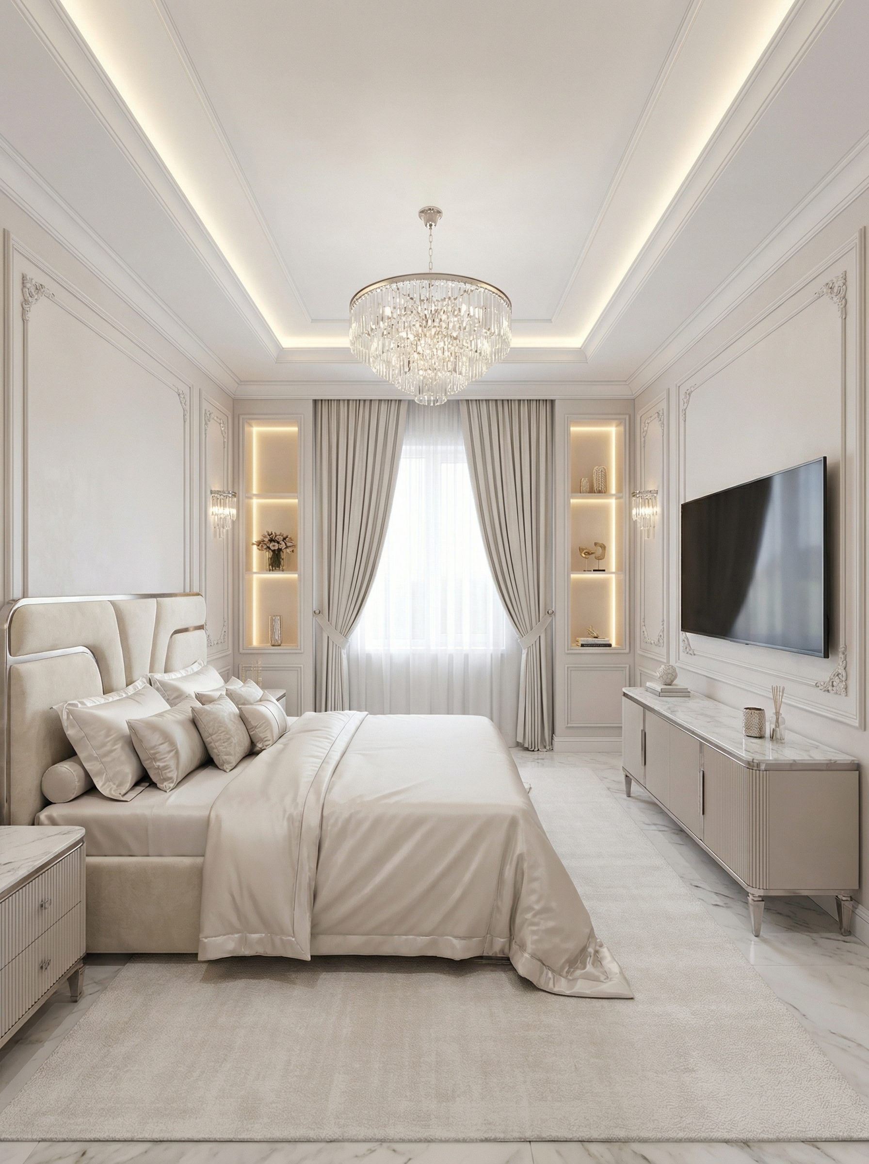 Дизайн спальни в стиле Классика — фото интерьера от нейросети RoomGPT