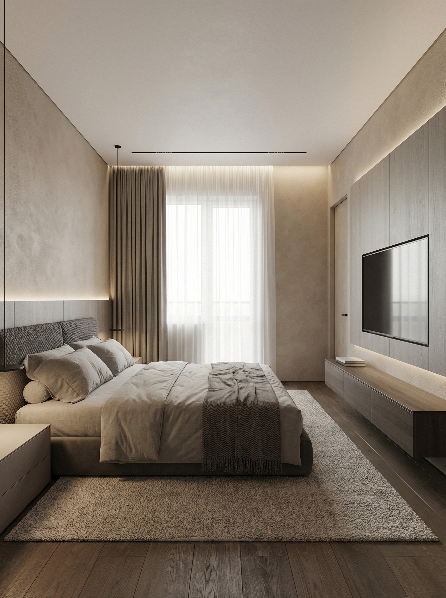 Дизайн спальни в стиле Минимализм — фото интерьера от нейросети RoomGPT
