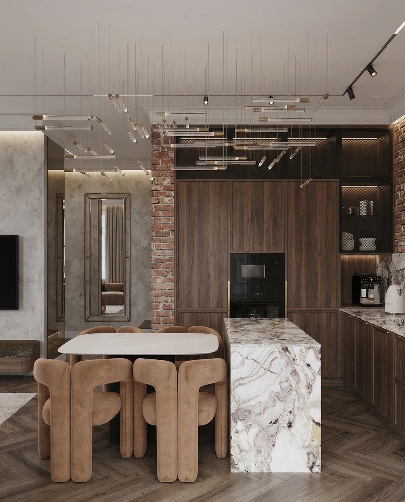 Дизайн кухни в стиле Лофт — фото интерьера от нейросети RoomGPT