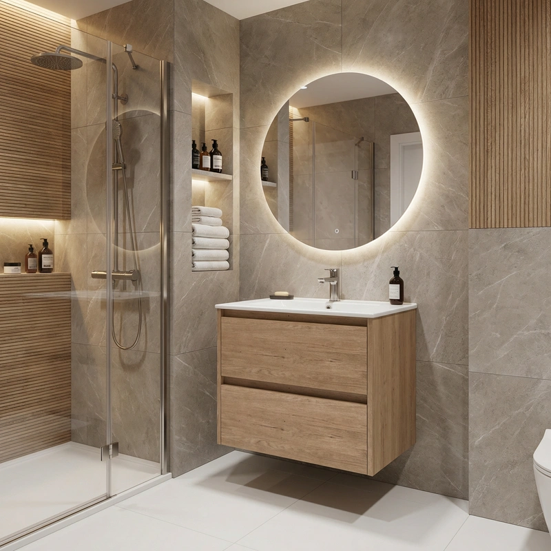 Дизайн интерьера в стиле Контемпорари — Ванная от нейросети RoomGPT