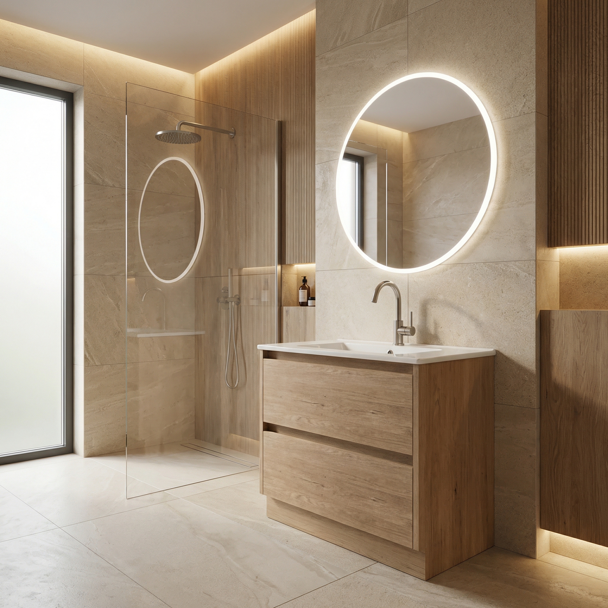 Дизайн ванной в стиле Минимализм — фото интерьера от нейросети RoomGPT