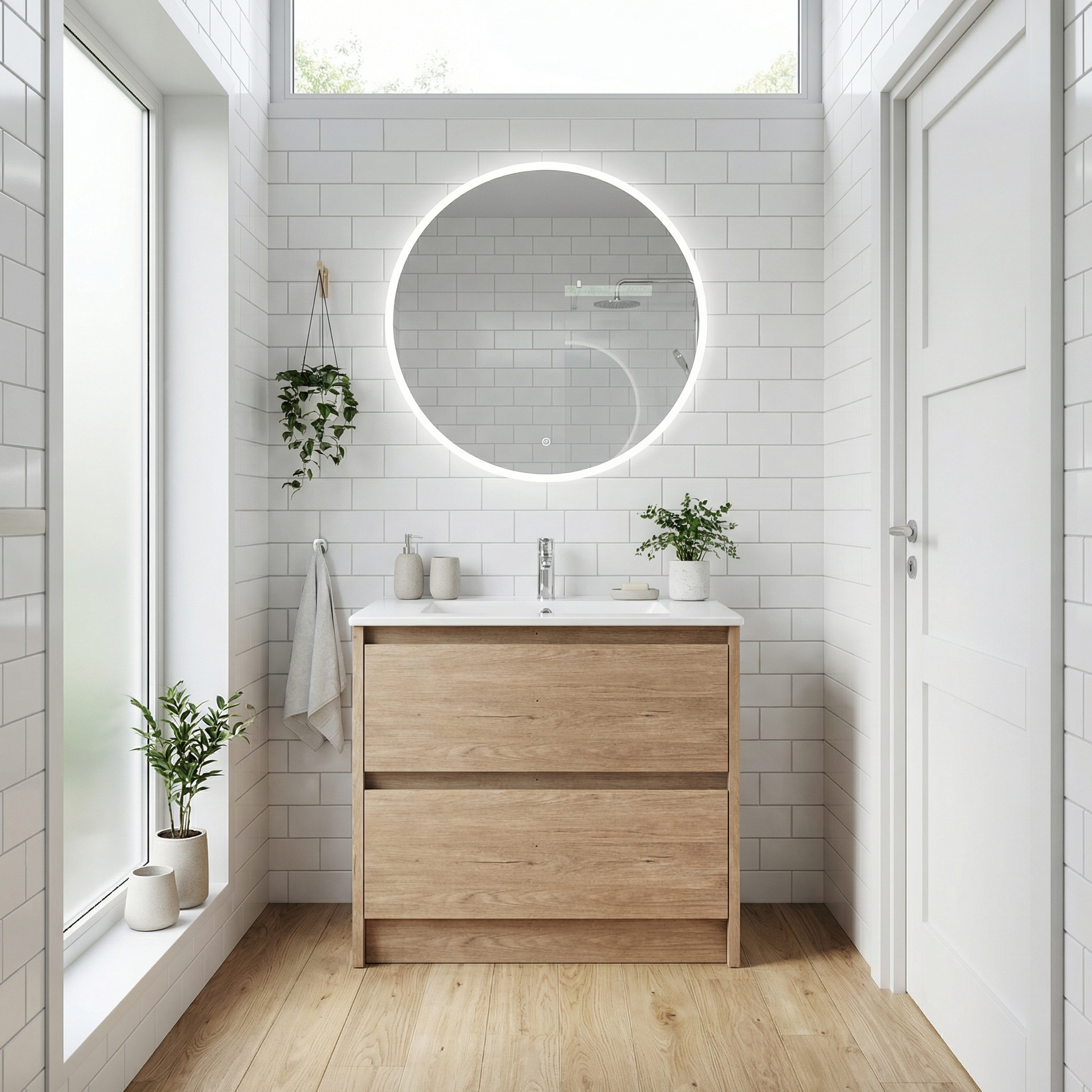 Дизайн ванной в стиле Сканди — фото интерьера от нейросети RoomGPT