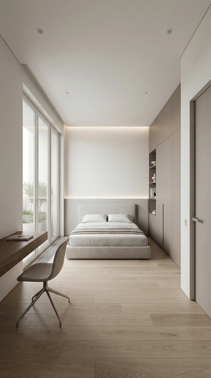Дизайн интерьера в стиле Минимализм — Спальня от нейросети RoomGPT