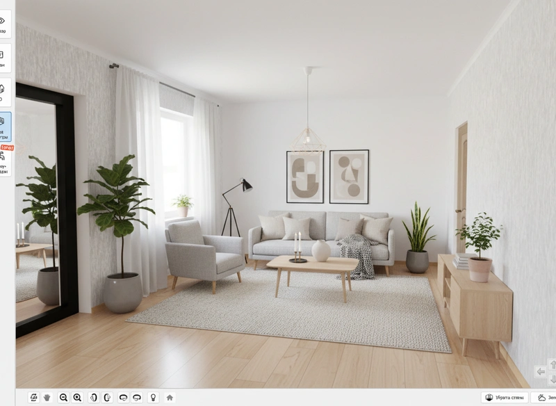 Дизайн интерьера в стиле Хюгге — Гостиная от нейросети RoomGPT