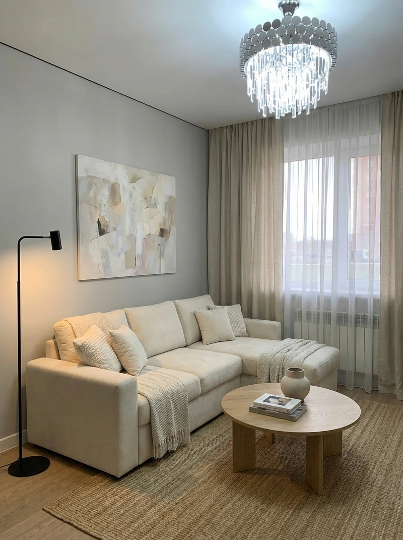 Дизайн интерьера в стиле Минимализм — Гостиная от нейросети RoomGPT