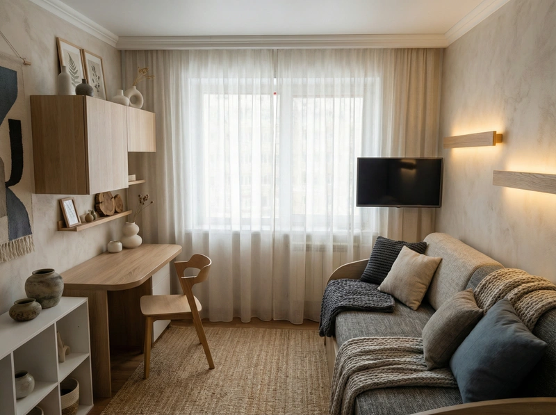 Дизайн детской в стиле Japandi — фото интерьера от нейросети RoomGPT