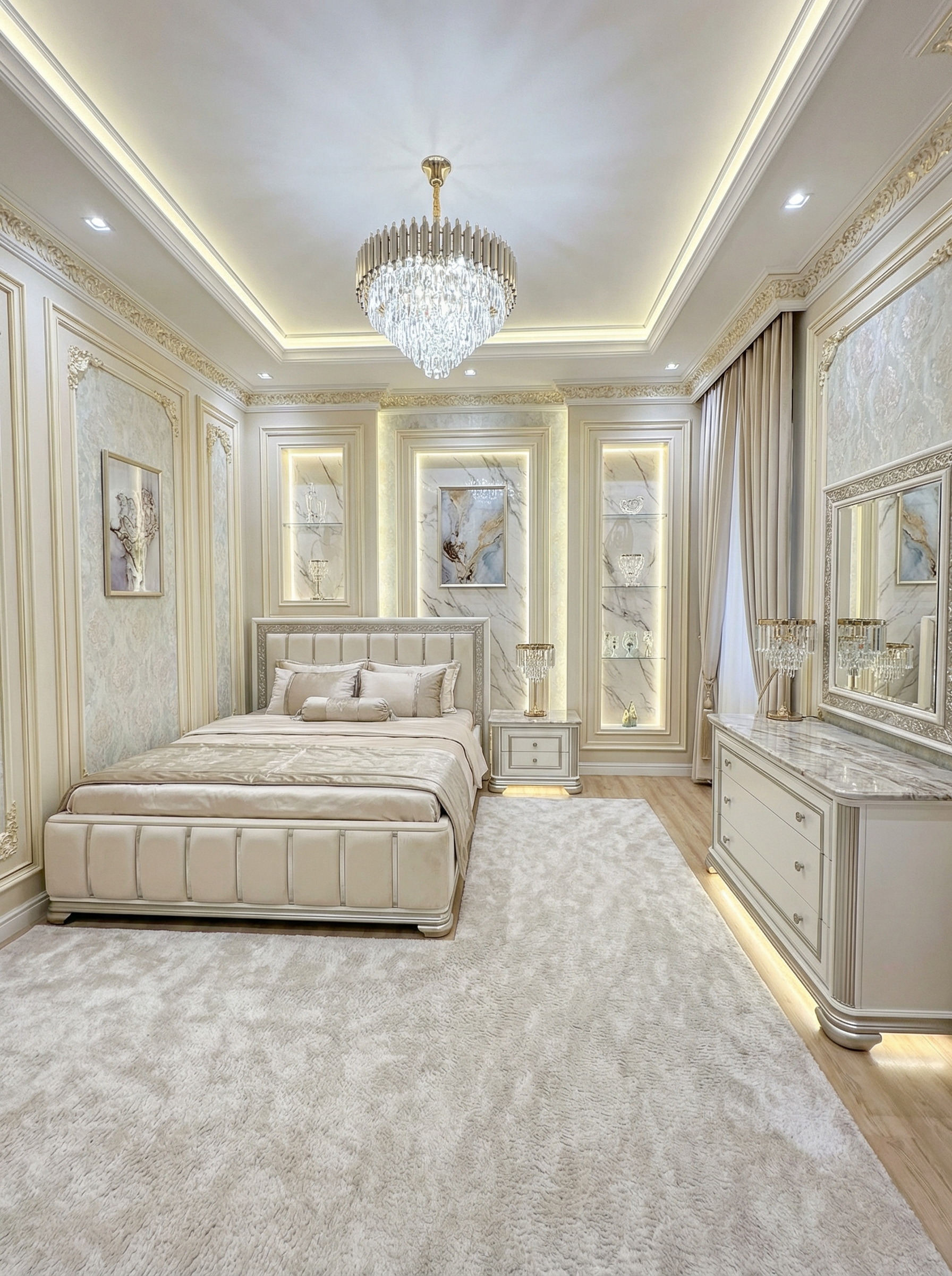 Дизайн спальни в стиле Классика — фото интерьера от нейросети RoomGPT