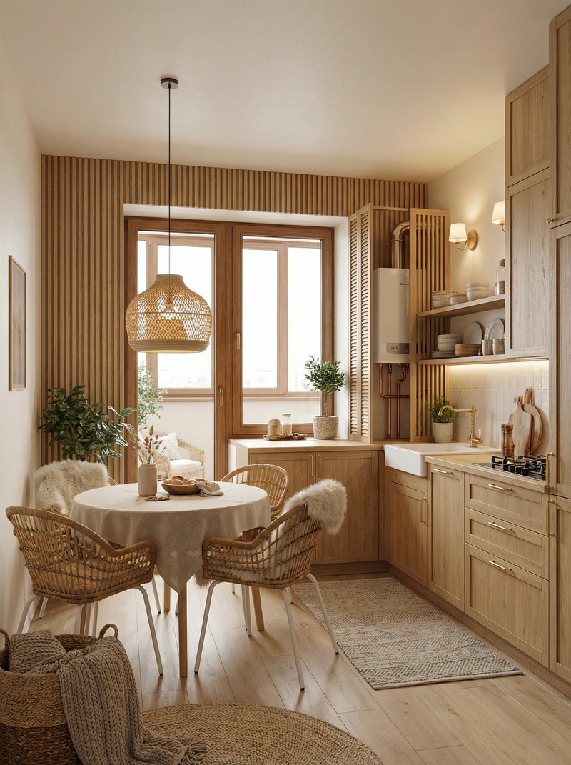 Дизайн интерьера в стиле Хюгге — Кухня от нейросети RoomGPT