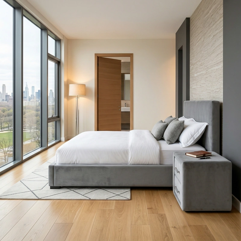 Дизайн спальни в стиле Минимализм — фото интерьера от нейросети RoomGPT