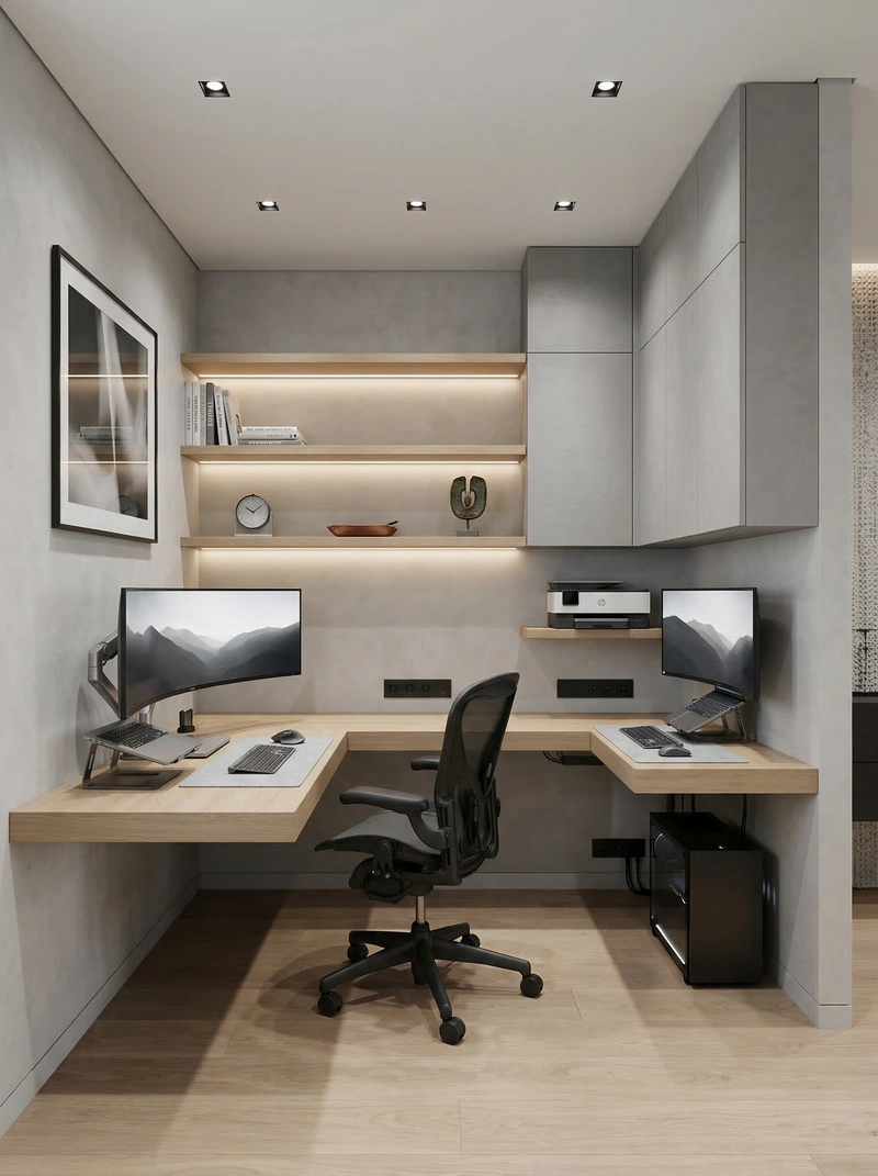 Дизайн интерьера в стиле Минимализм — Кабинет от нейросети RoomGPT