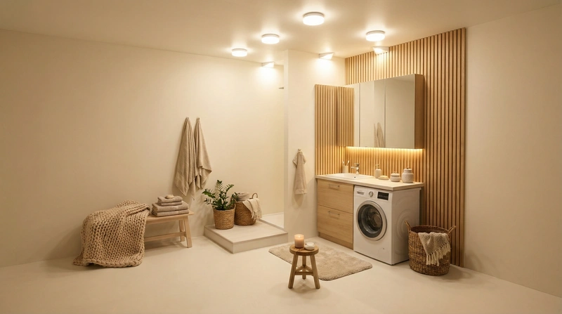 Дизайн интерьера в стиле Хюгге — Ванная от нейросети RoomGPT