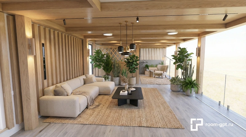 Дизайн интерьера в стиле Сканди — Гостиная от нейросети RoomGPT