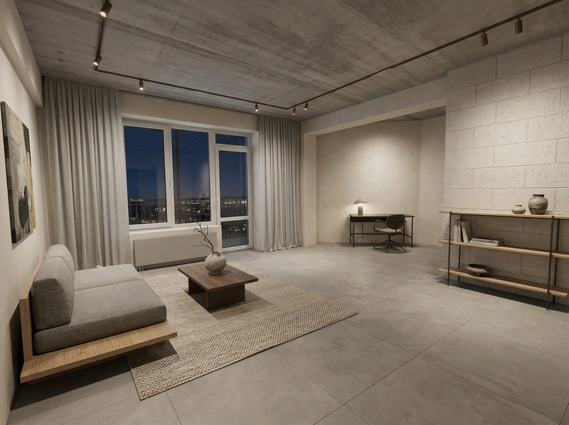 Дизайн интерьера в стиле Минимализм — Гостиная от нейросети RoomGPT