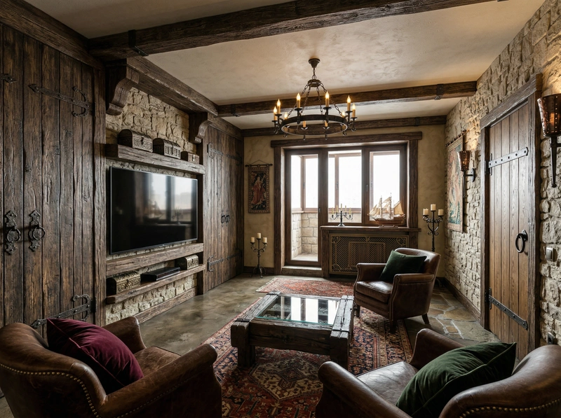 Дизайн гостиной в стиле Лофт — фото интерьера от нейросети RoomGPT