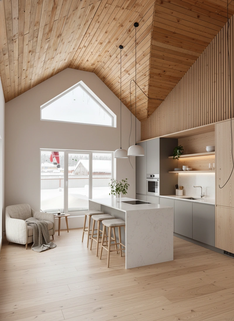 Дизайн интерьера в стиле Хюгге — Кухня от нейросети RoomGPT