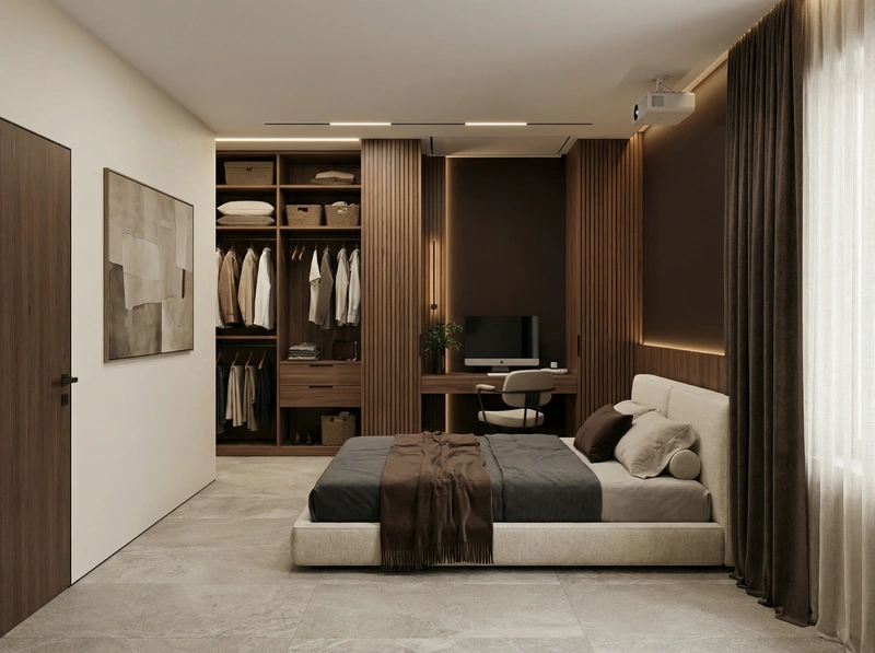 Дизайн спальни в стиле Минимализм — фото интерьера от нейросети RoomGPT