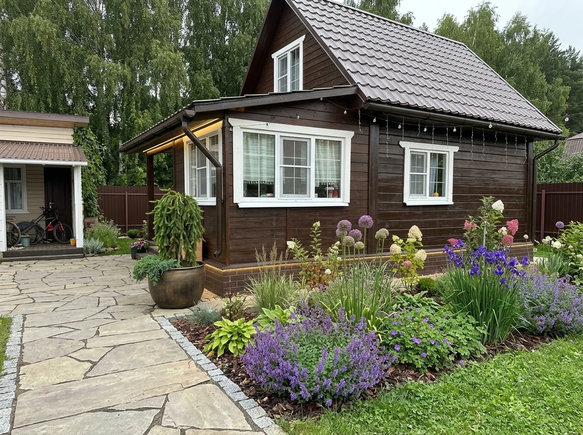 Дизайн участка в стиле Русская усадьба — фото участка от нейросети RoomGPT