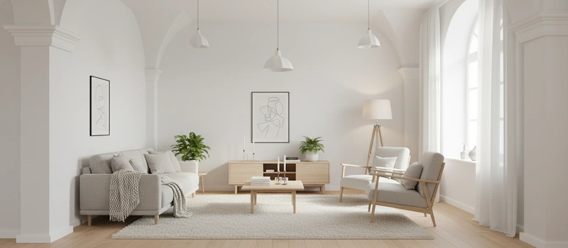 Дизайн интерьера в стиле Хюгге — Гостиная от нейросети RoomGPT