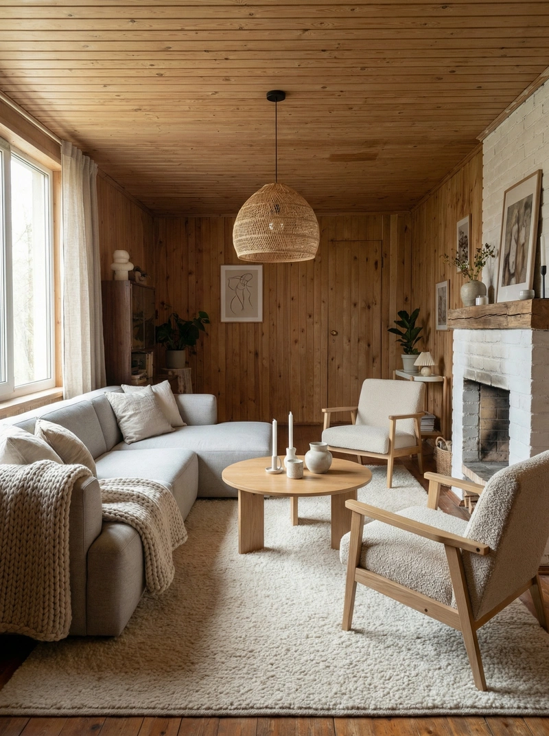 Дизайн интерьера в стиле Хюгге — Гостиная от нейросети RoomGPT