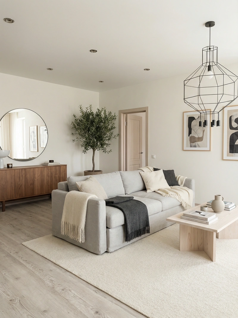 Дизайн интерьера в стиле Сканди — Гостиная от нейросети RoomGPT