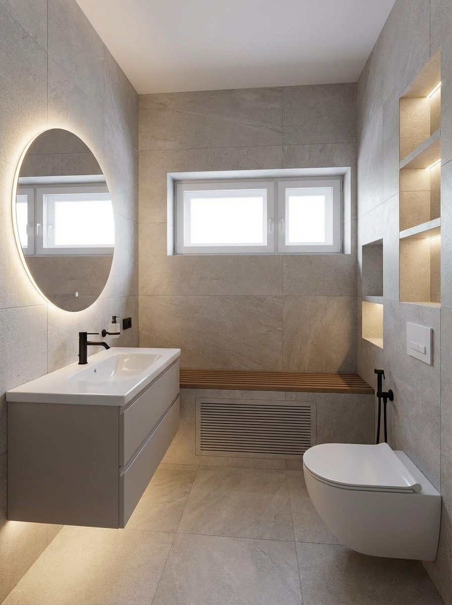 Дизайн ванной в стиле Минимализм — фото интерьера от нейросети RoomGPT