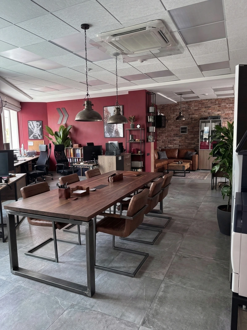 Дизайн интерьера в стиле Лофт — Кабинет от нейросети RoomGPT