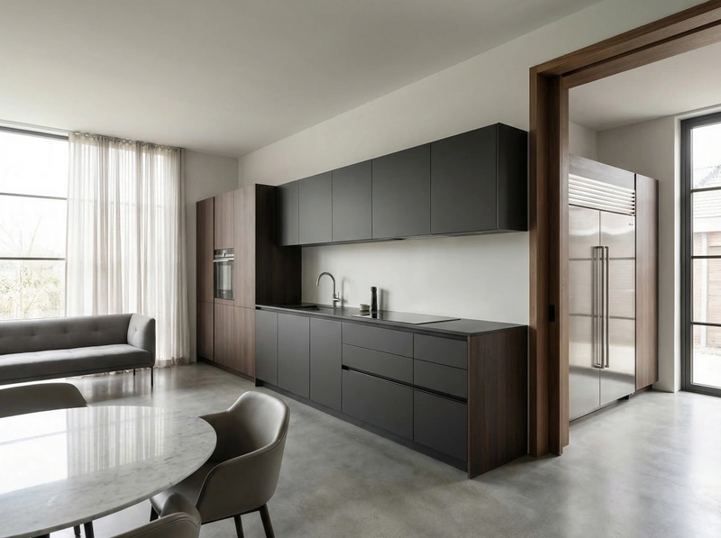 Дизайн интерьера в стиле Минимализм — Кухня от нейросети RoomGPT