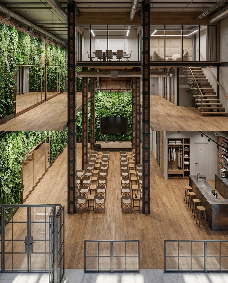 Дизайн интерьера в стиле Лофт — Гостиная от нейросети RoomGPT