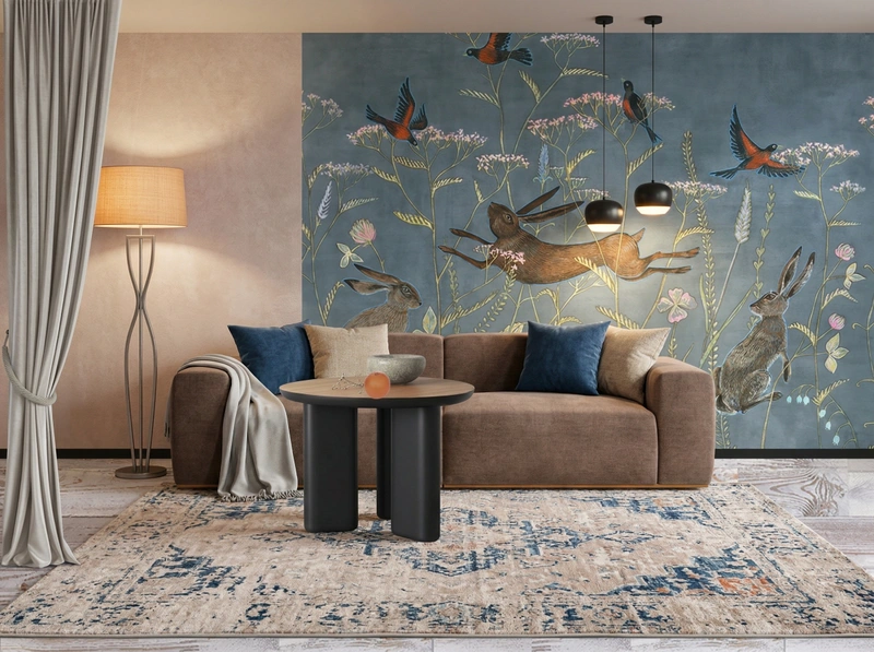 Дизайн гостиной в стиле Эклектика — фото интерьера от нейросети RoomGPT