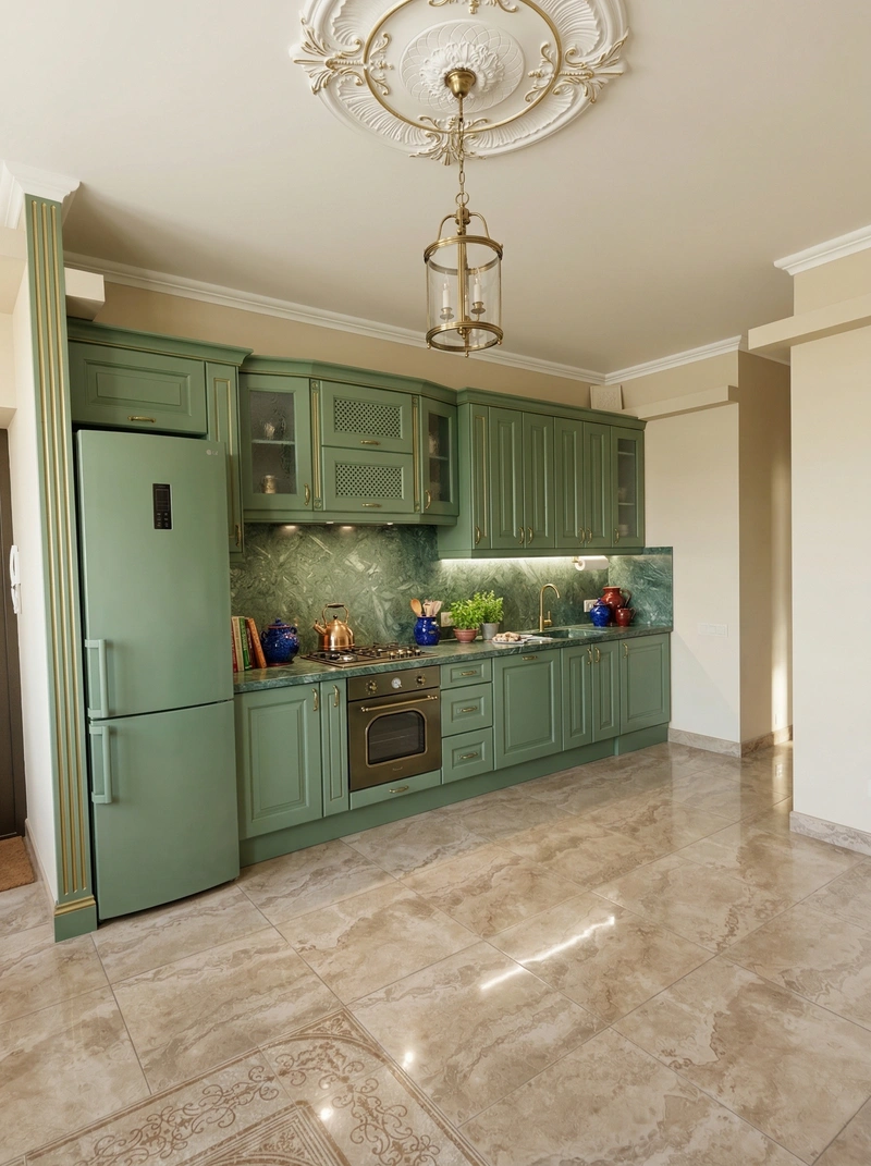 Дизайн кухни в стиле Британский — фото интерьера от нейросети RoomGPT