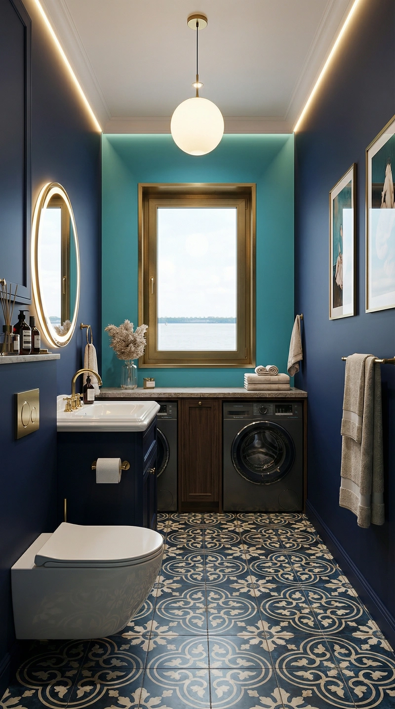 Дизайн ванной в стиле Британский — фото интерьера от нейросети RoomGPT