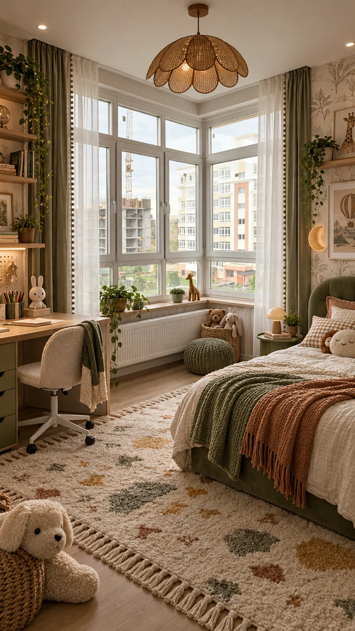 Дизайн детской в стиле Эклектика — фото интерьера от нейросети RoomGPT