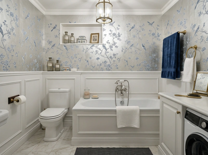 Дизайн интерьера в стиле Классика — Ванная от нейросети RoomGPT