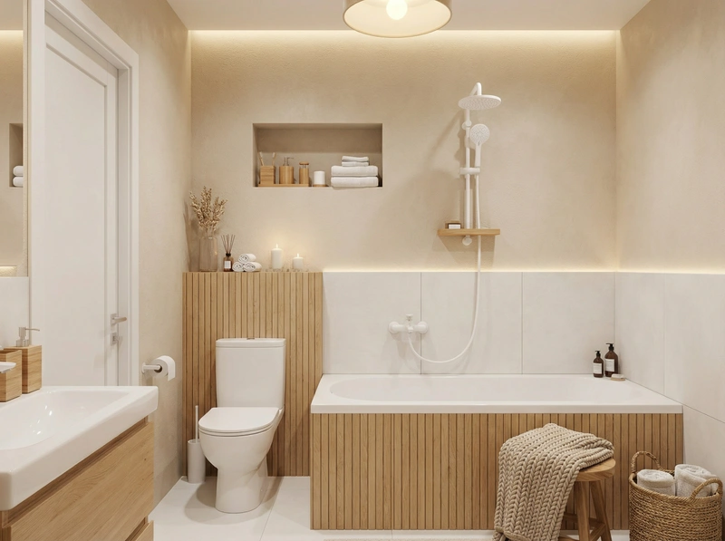 Дизайн интерьера в стиле Хюгге — Ванная от нейросети RoomGPT