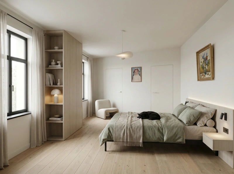 Дизайн интерьера в стиле Минимализм — Гостиная от нейросети RoomGPT