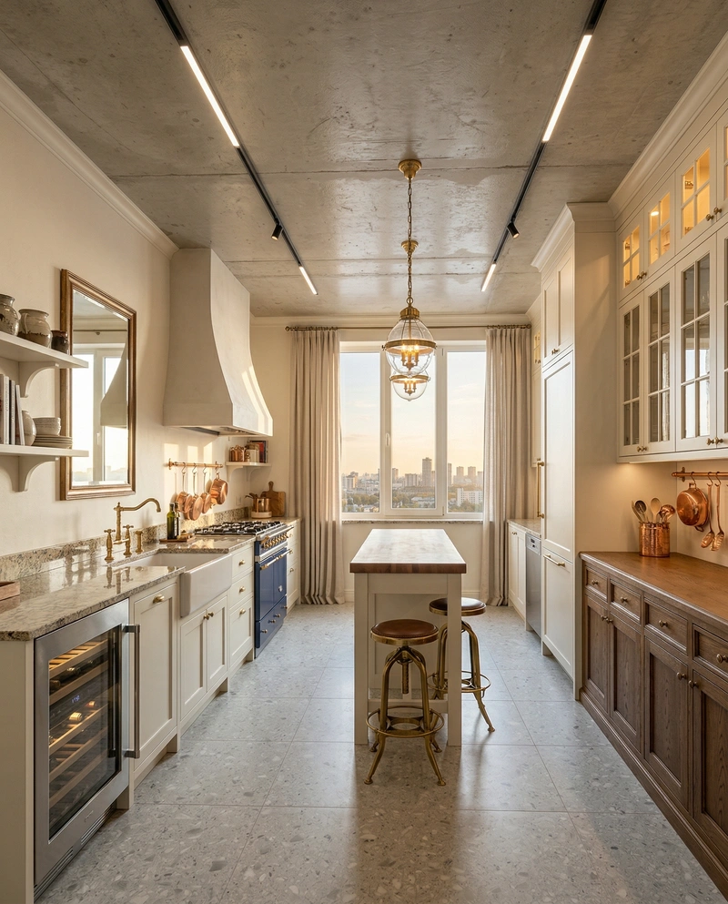 Дизайн кухни в стиле Классика — фото интерьера от нейросети RoomGPT