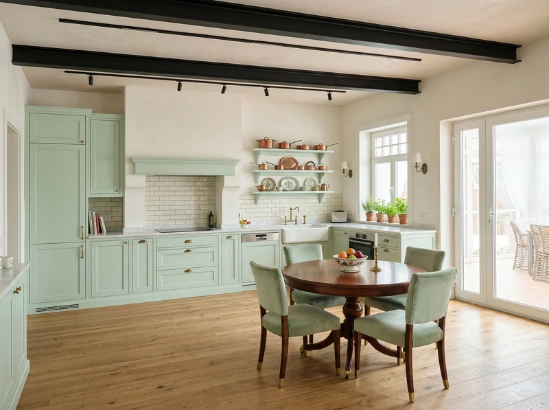 Дизайн кухни в стиле Классика — фото интерьера от нейросети RoomGPT