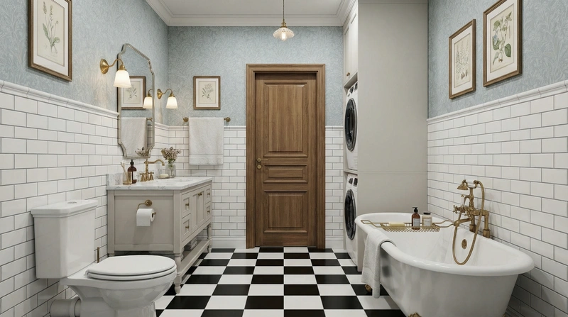 Дизайн интерьера в стиле Классика — Ванная от нейросети RoomGPT