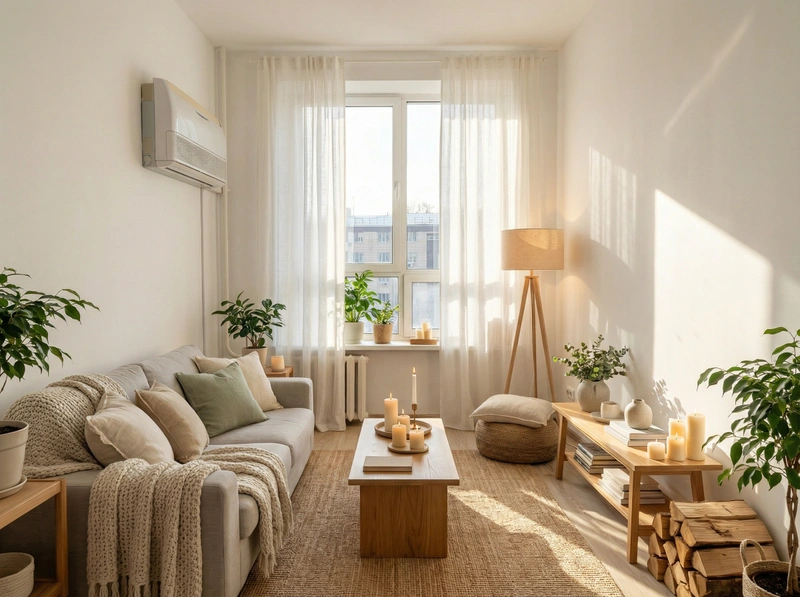 Дизайн интерьера в стиле Хюгге — Гостиная от нейросети RoomGPT