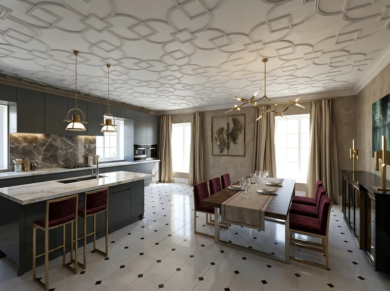 Дизайн интерьера в стиле Контемпорари — Гостиная от нейросети RoomGPT