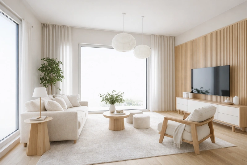 Дизайн интерьера в стиле Сканди — Гостиная от нейросети RoomGPT