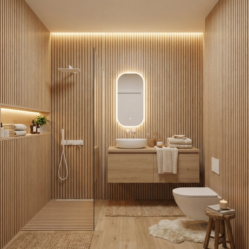 Дизайн интерьера в стиле Хюгге — Ванная от нейросети RoomGPT