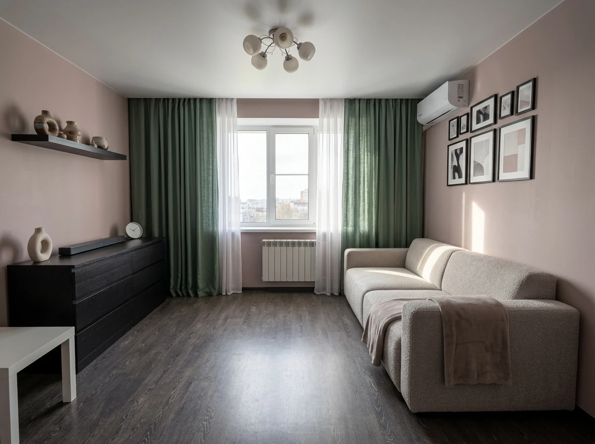 Дизайн интерьера в стиле Минимализм — Гостиная от нейросети RoomGPT